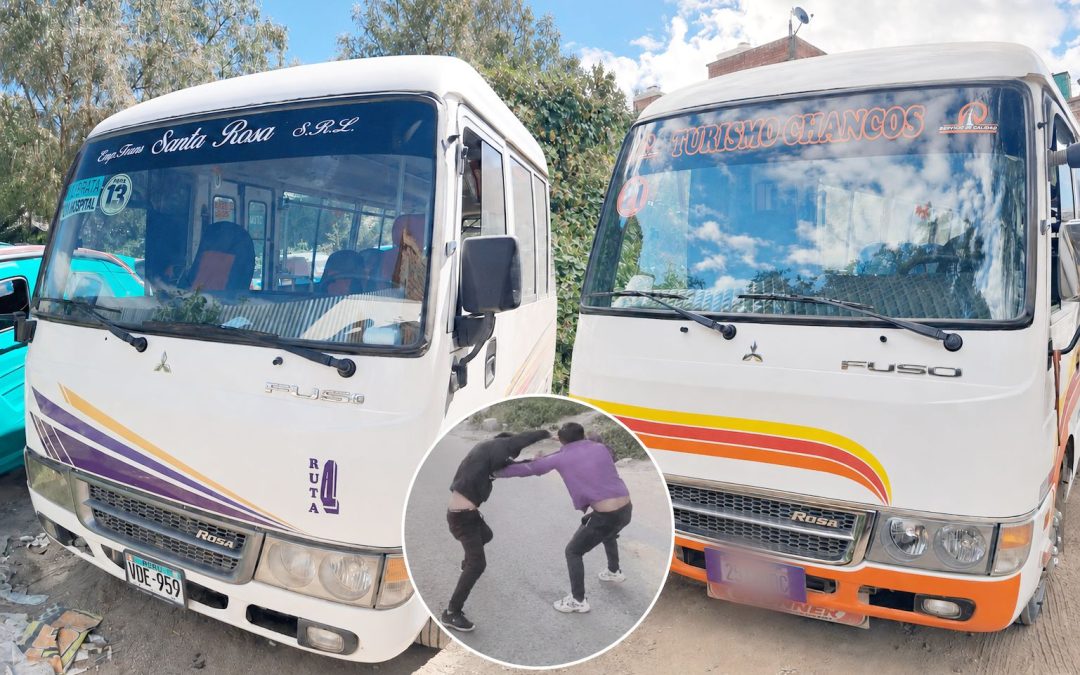 CHOQUE ENTRE VEHÍCULOS DE LAS RUTAS 13 y 21 TERMINA EN PELEA CALLEJERA Y VEHÍCULOS FUERON LLEVADO AL DEPÓSITO MUNICIPAL