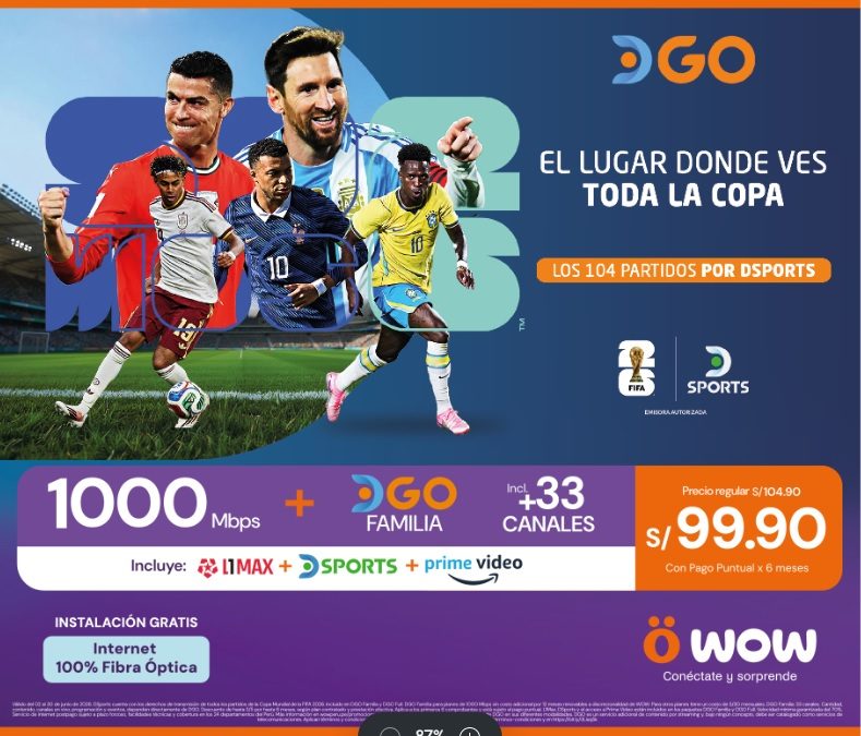 Con WOW, tienes acceso a DSPORTS para ver los 104 partidos de la Copa del Mundo 2026