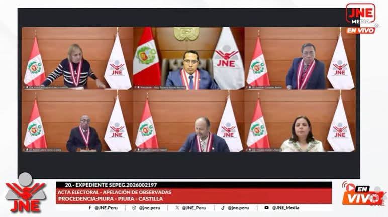 PLENO DEL JURADO NACIONAL DE ELECCIONES PUBLICA RESULTADOS DE VOTACIÓN DE EXPEDIENTES VISTOS HOY