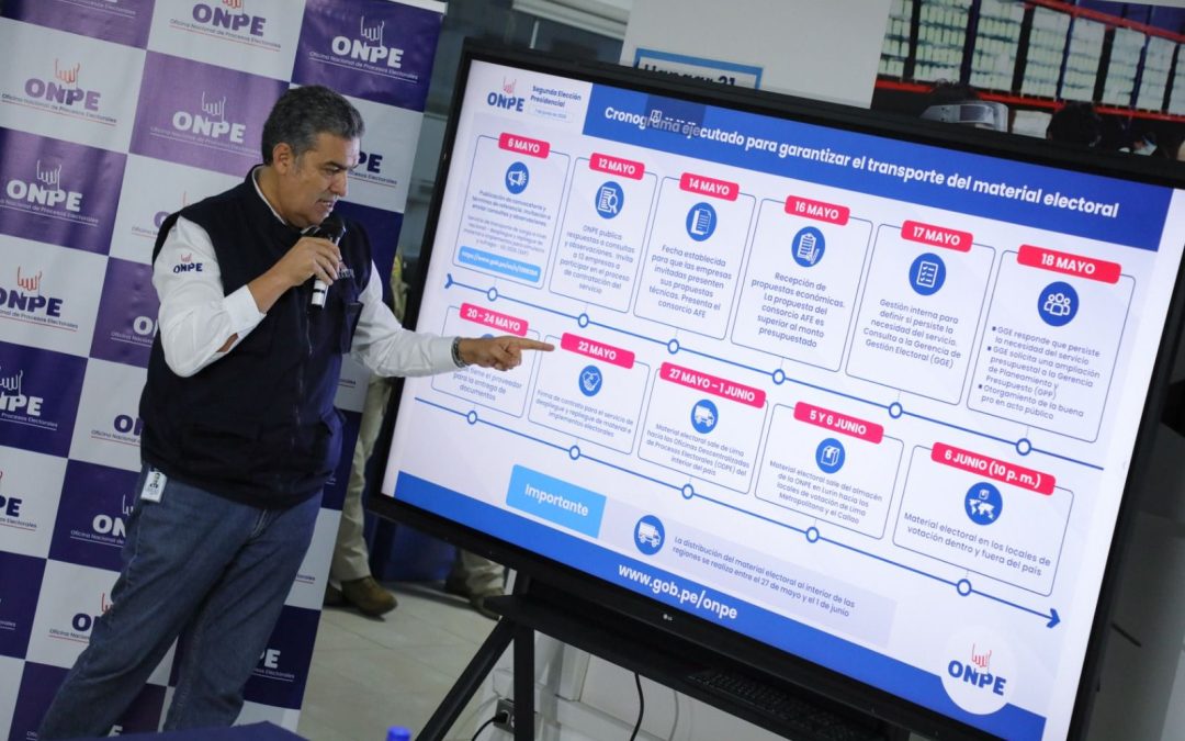 MATERIAL ELECTORAL LLEGARÁ A TIEMPO A TODOS LOS LOCALES DE VOTACIÓN PARA LA SEGUNDA ELECCIÓN PRESIDENCIAL