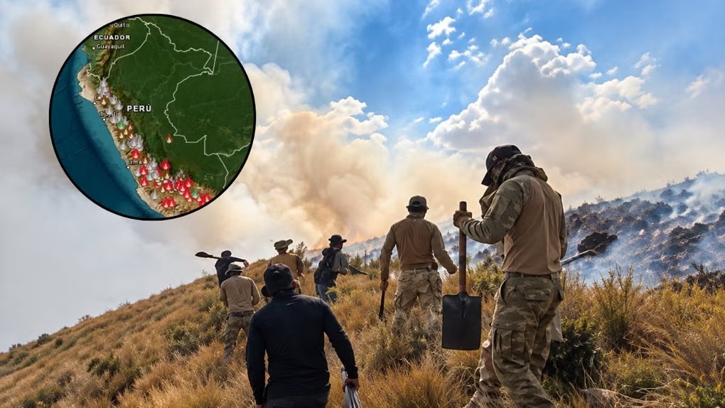 MÁS DE 30 INCENDIOS FORESTALES ACTIVOS EN SIMULTÁNEO EN PERÚ Y 3 312 FOCOS DE CALOR, SEGÚN EL SISTEMA DE ALERTA DEL SERFOR